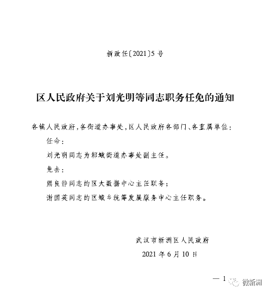 平丰社区最新人事任命公告